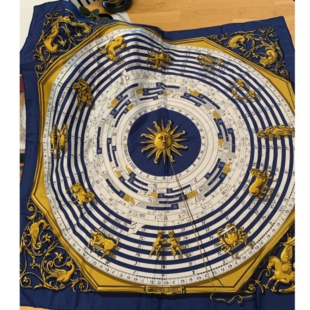 Vintage Hermès Zodiac Silk Scarf